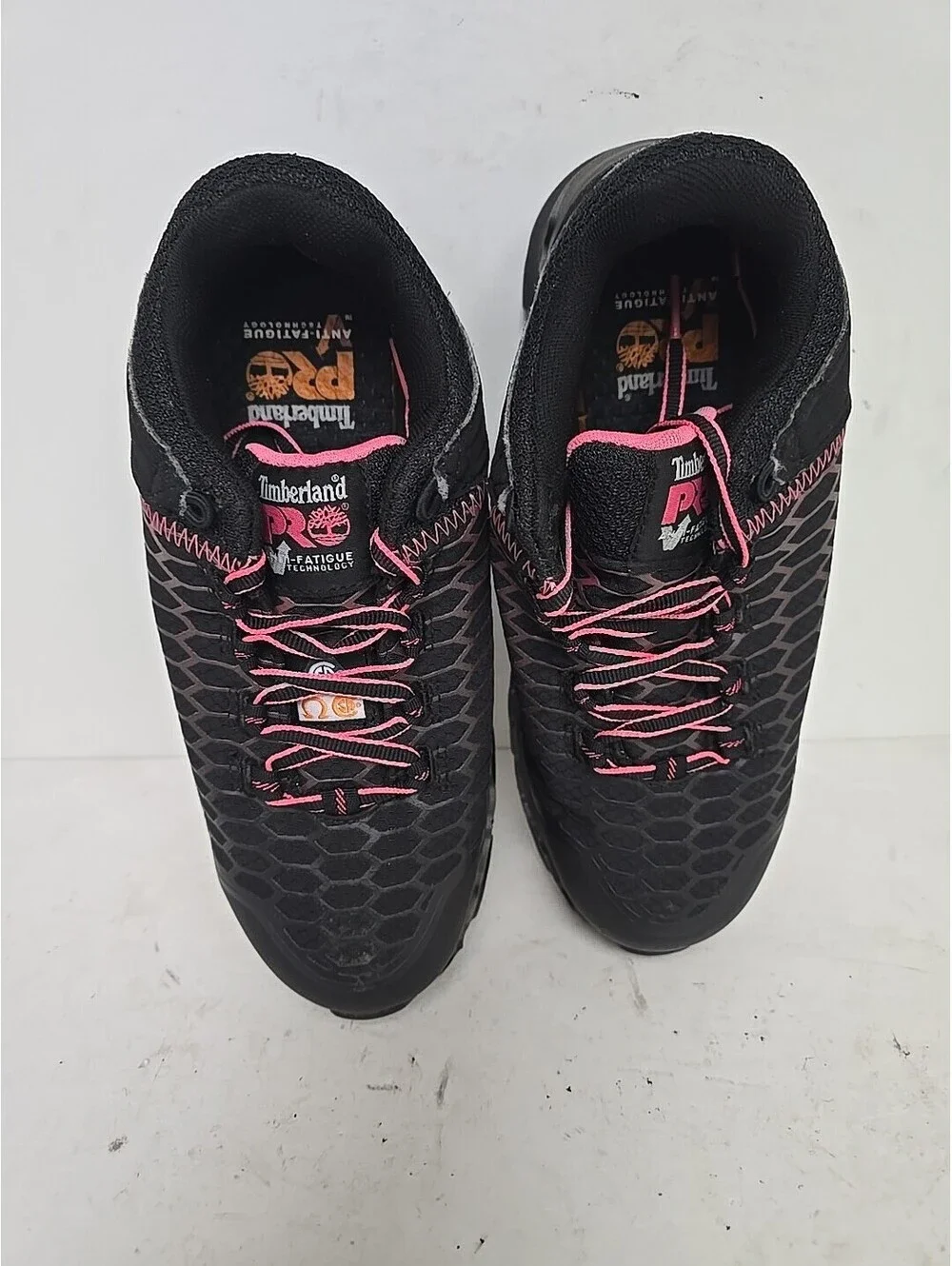 Timberland PRO Women's Powertrain Alloy-Toe Work Shoes A1RTM Black/Pink 7W